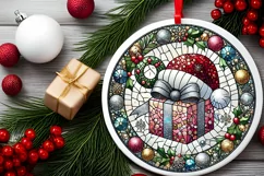 Round Christmas Ornament Sublimation|Clipart Product Image 1