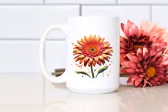 Stained Gerbera Watercolor Splash | Clipart Product Image 2