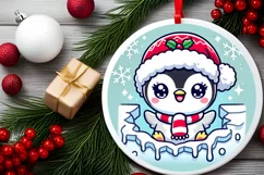 Round Christmas Ornament Sublimation|Clipart Product Image 1