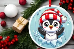 Round Christmas Ornament Sublimation|Clipart Product Image 1