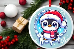 Round Christmas Ornament Sublimation|Clipart Product Image 1