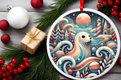 Round Christmass Ornament PNG Product Image 2