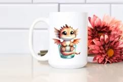 Baby Dragon Smiling in | Sublimation Clipart Product Image 1