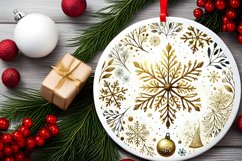 Round Christmas Ornament Sublimation|Clipart Product Image 2