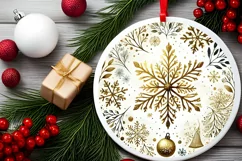 Round Christmas Ornament Sublimation|Clipart Product Image 2