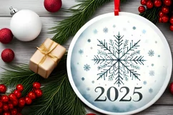 Round Christmas Ornament Sublimation|Clipart Product Image 2