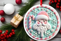 Round Christmas Ornament Sublimation|Clipart Product Image 1