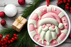 Round Christmas Ornament Sublimation|Clipart Product Image 1
