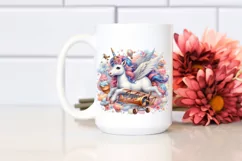 Baby Unicorn with Biplane PNG Product Image 2