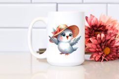 Watercolor Funny Dove with Sun Hat Clipart Product Image 2