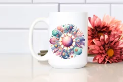 Colorful Pastel Sun Zinnia Frame | Sublimation | Clipart Product Image 2