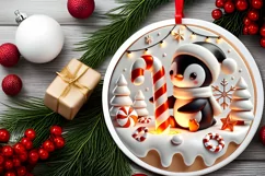 Round Christmas Ornament Sublimation|Clipart Product Image 1