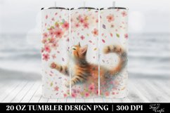 Cat Petals Tumbler, 20 oz Skinny Tumbler Wrap Product Image 2