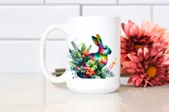 Abstract Vibrant Rabbit with Leaf Body PNG Product Image 2