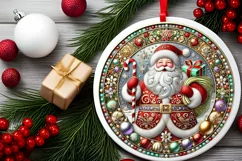 Round Christmas Ornament Sublimation|Clipart Product Image 2