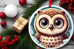 Round Christmas Ornament Sublimation|Clipart Product Image 1