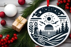 Round Christmas Ornament Sublimation|Clipart Product Image 2