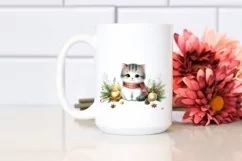 Christmas Cat with Santa Hat, PNG Product Image 2