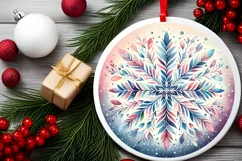 Round Christmas Ornament Sublimation|Clipart Product Image 2