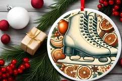 Round Christmas Ornament Sublimation|Clipart Product Image 1