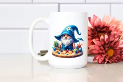 Vibrant Summer Gnome in Blue Accent Clothes Digital Painting Product Image 2