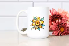 Vibrant Pastel Wooden Stained Daffodil Material PNG Product Image 2