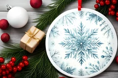 Round Christmas Ornament Sublimation|Clipart Product Image 2