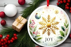 Round Christmas Ornament Sublimation|Clipart Product Image 2
