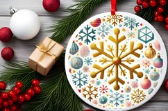Round Christmas Ornament Sublimation|Clipart Product Image 2