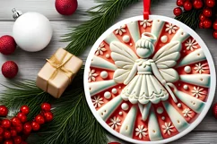 Round Christmas Ornament Sublimation|Clipart Product Image 1