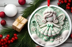 Round Christmas Ornament Sublimation|Clipart Product Image 1