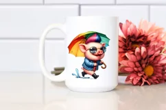 Baby Pig Running with Contempt PNG Product Image 2