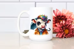 Cute Baby Cow Playing PNG Product Image 2