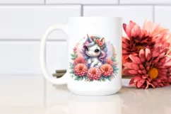 Cute Baby Unicorn Zinnia Frame Hyacinth | Sublimation | Product Image 2