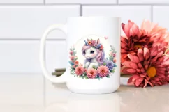 Cute Baby Unicorn Zinnia Frame Hyacinth | Sublimation | Product Image 2