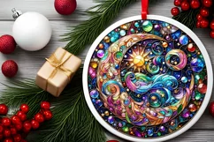 Round Christmas Ornament Sublimation|Clipart Product Image 2