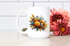 Gold Foil Marigold Vibrant Abstract | Clipart Product Image 2