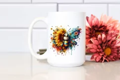 Abstract Watercolor Bee, Transparent PNG Product Image 2