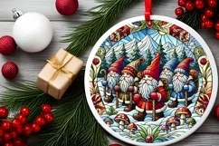 Round Christmas Ornament Sublimation|Clipart Product Image 1