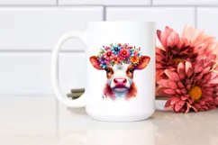 Vibrant Cow with Flower Crown, Transparent PNG Product Image 2
