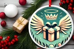 Round Christmas Ornament Sublimation|Clipart Product Image 1