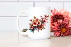 Detailed Cherry Blossom | Watercolor Splash Clipart Product Image 2