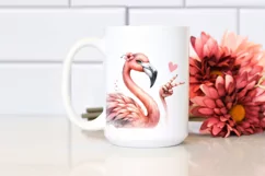 Funny Flamingo Love Sign Clipart Product Image 2