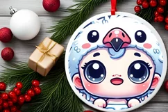 Round Christmas Ornament Sublimation|Clipart Product Image 1