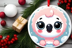 Round Christmas Ornament Sublimation|Clipart Product Image 1
