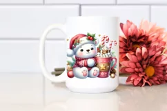 Little Polar Bear with Santa Hat, Transparent PNG Product Image 2
