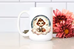 Retro Baby Monkey in Halloween Costume, Transparent PNG Product Image 2