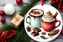 Round Christmas Ornament Sublimation|Clipart Product Image 1