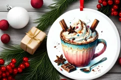 Round Christmas Ornament Sublimation|Clipart Product Image 1