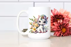 Cute Baby Unicorn Zinnia Frame Hyacinth | Sublimation | Product Image 2
